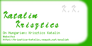 katalin krisztics business card